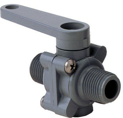Ball Valve 2x 1/2" M Threads Buna PVC