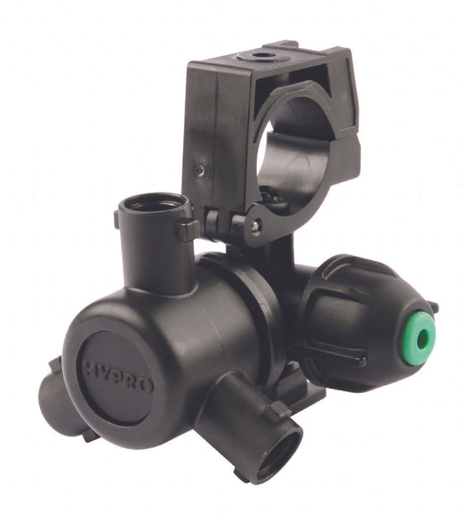 Hypro ProFlo 3-way Nozzle Bodies with Tab for Boom Clamp Viton/Green